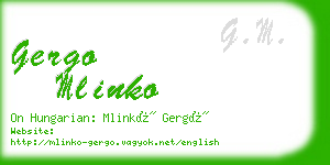 gergo mlinko business card